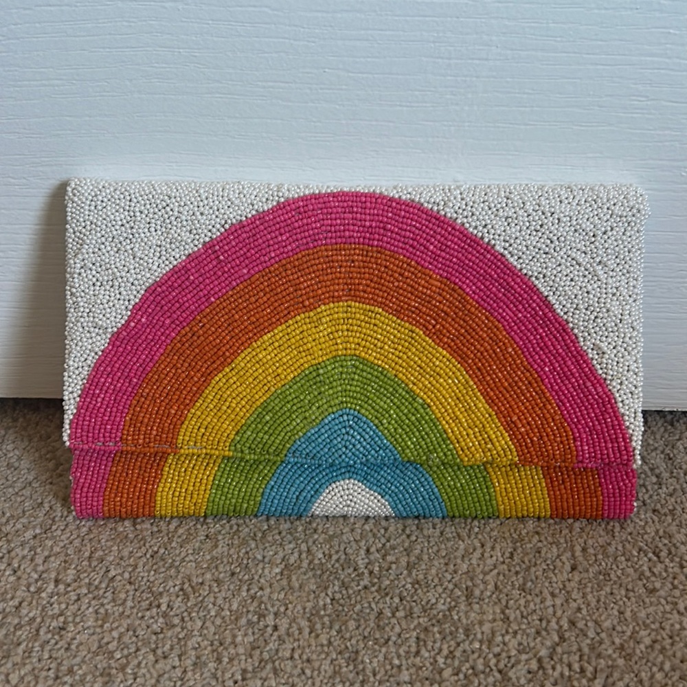 Rainbow Beaded Clutch